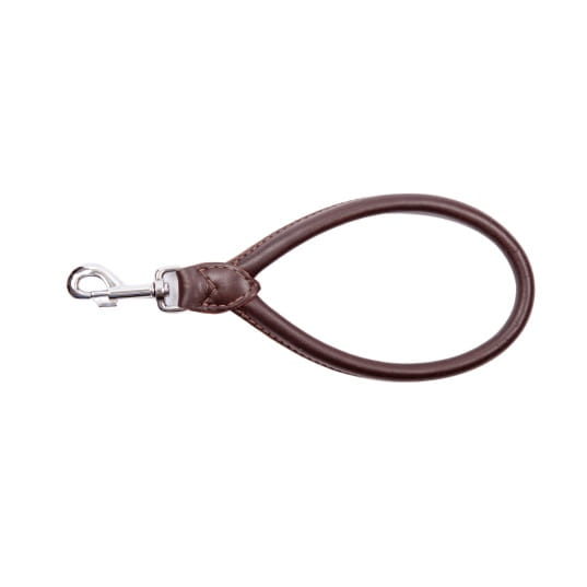 "SOFT" Leather Handle Short Leash "ROUND"