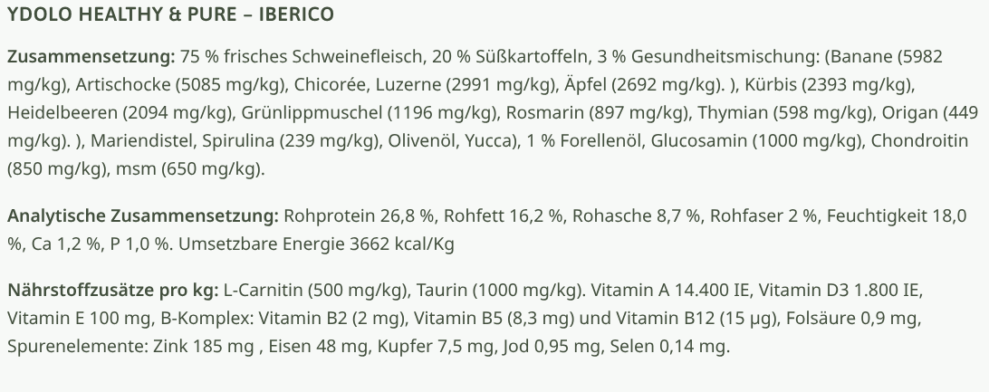 YDOLO Halbfeuchtes Monoprotein Hundefutter "Iberico"