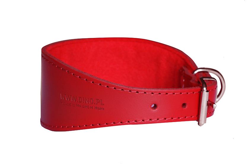 "CHART" Leder Halsband für Windhund Greyhound rot