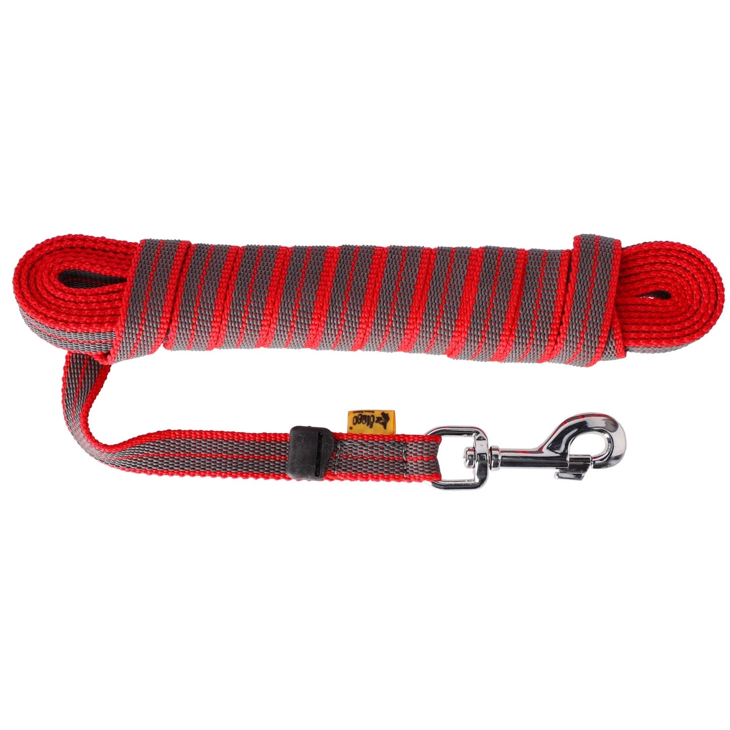 Rubber training leash 5/10m red