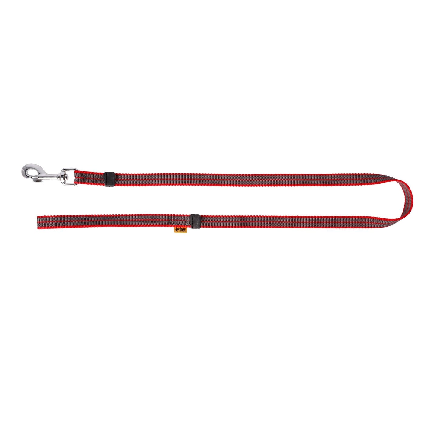 Rubberized leash with handle 120/230cm red
