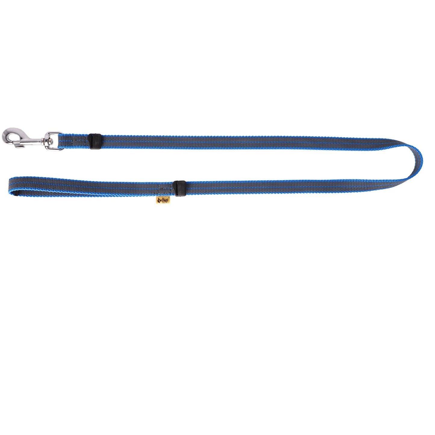 Rubberized leash with handle 120/230cm black blue