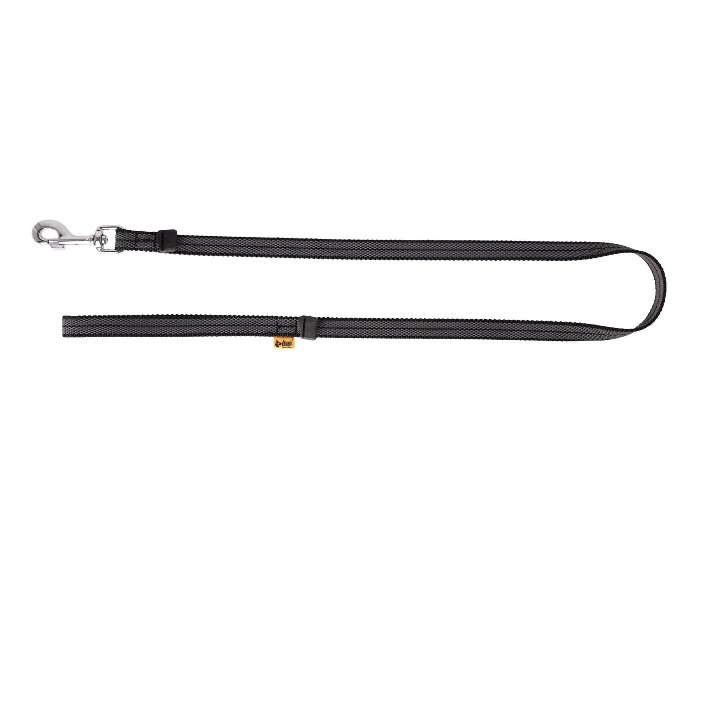 Rubberized leash with handle 120/230cm black