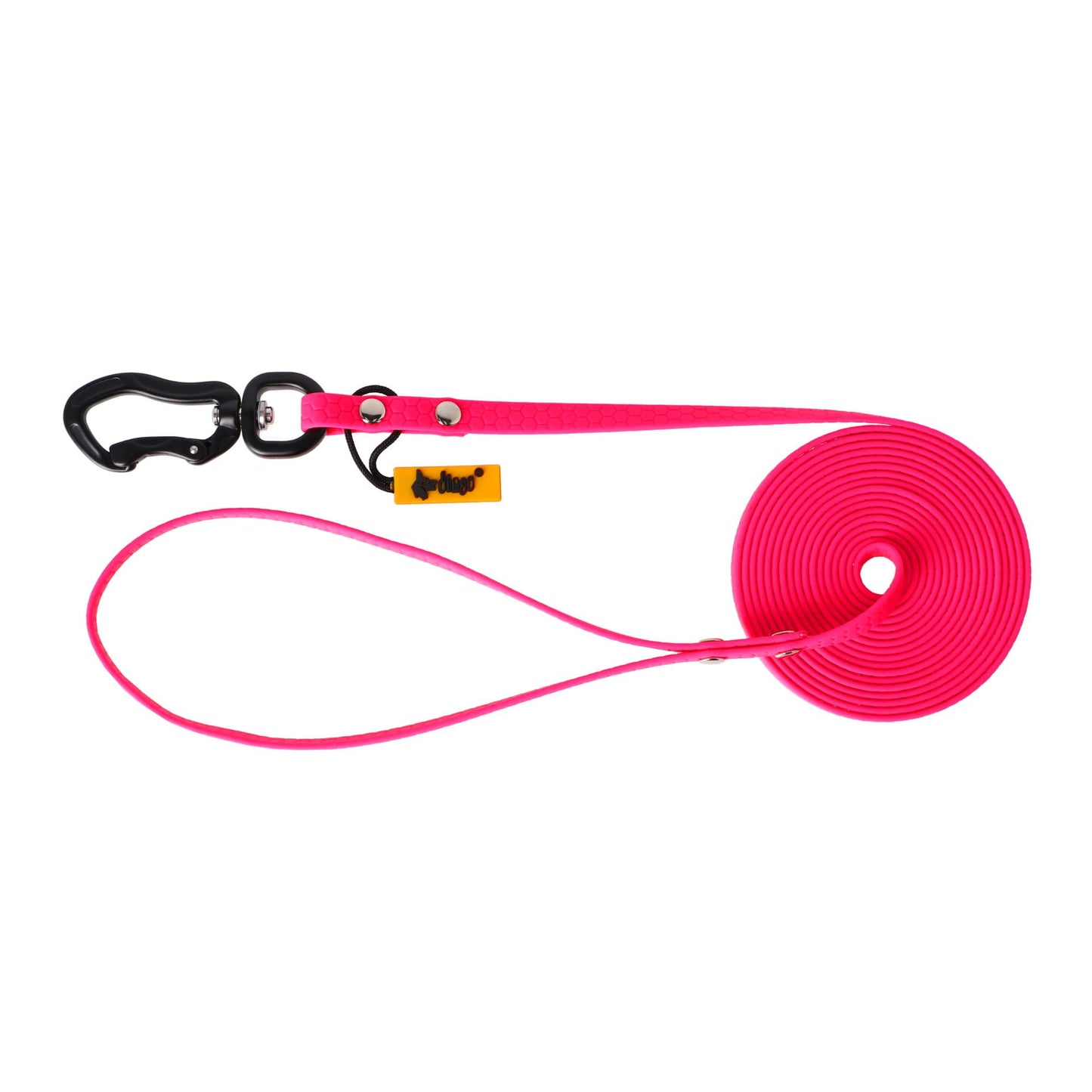 Neon training leash, 1cm wide, honeycomb pattern.