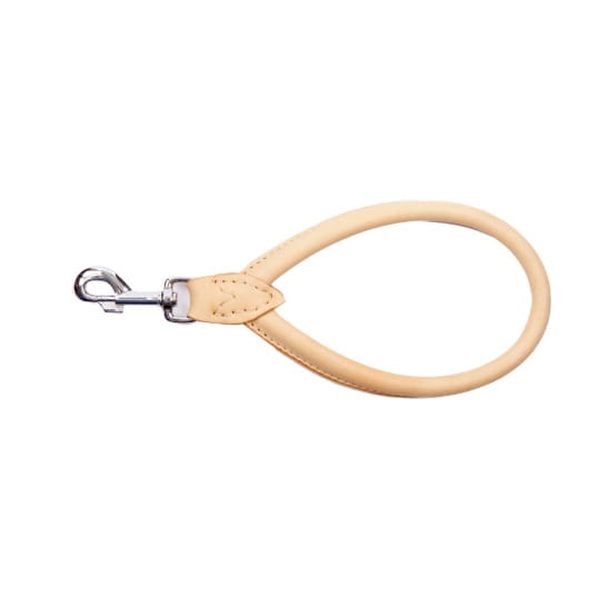 "SOFT" Leather Handle Short Leash "ROUND"