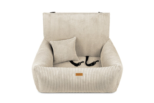 Asiento de coche para perros "MILANO" beige