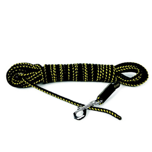 Correa de adiestramiento "SPECIAL" sin asa, 0,8 cm de ancho, negro/amarillo