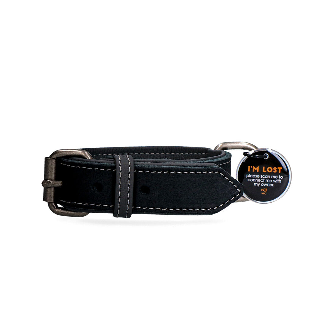 "Spotted!PRO" Lederhalsband schwarz