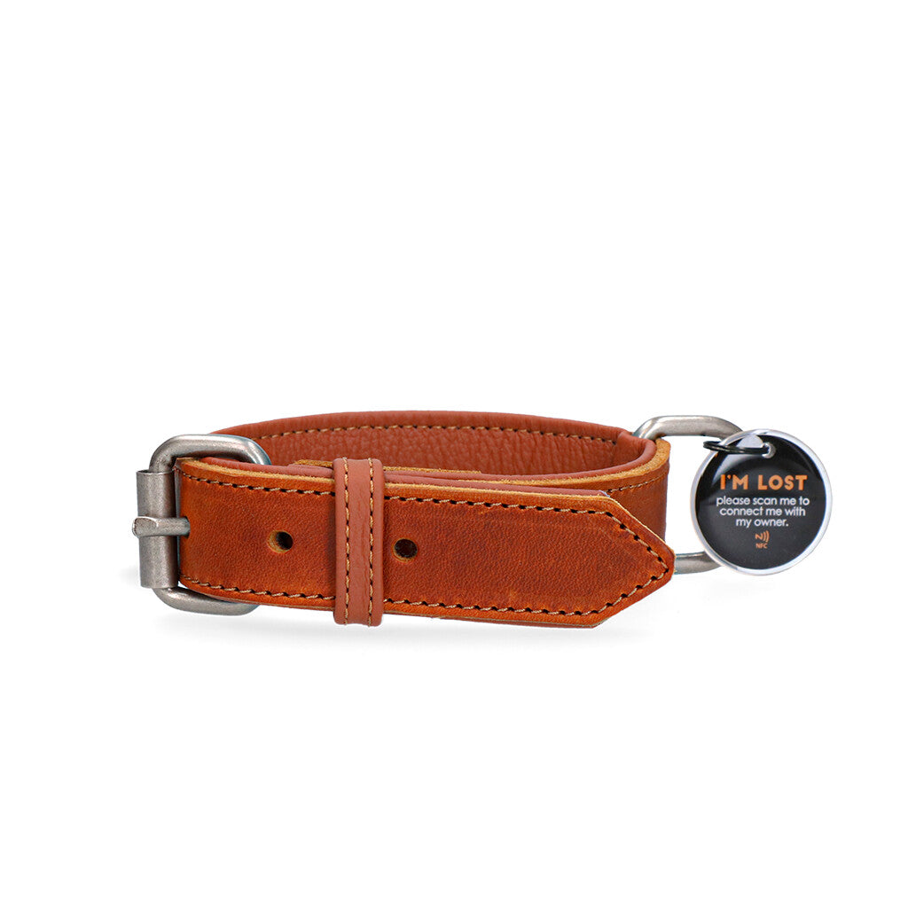 "Spotted!PRO" Lederhalsband cognac