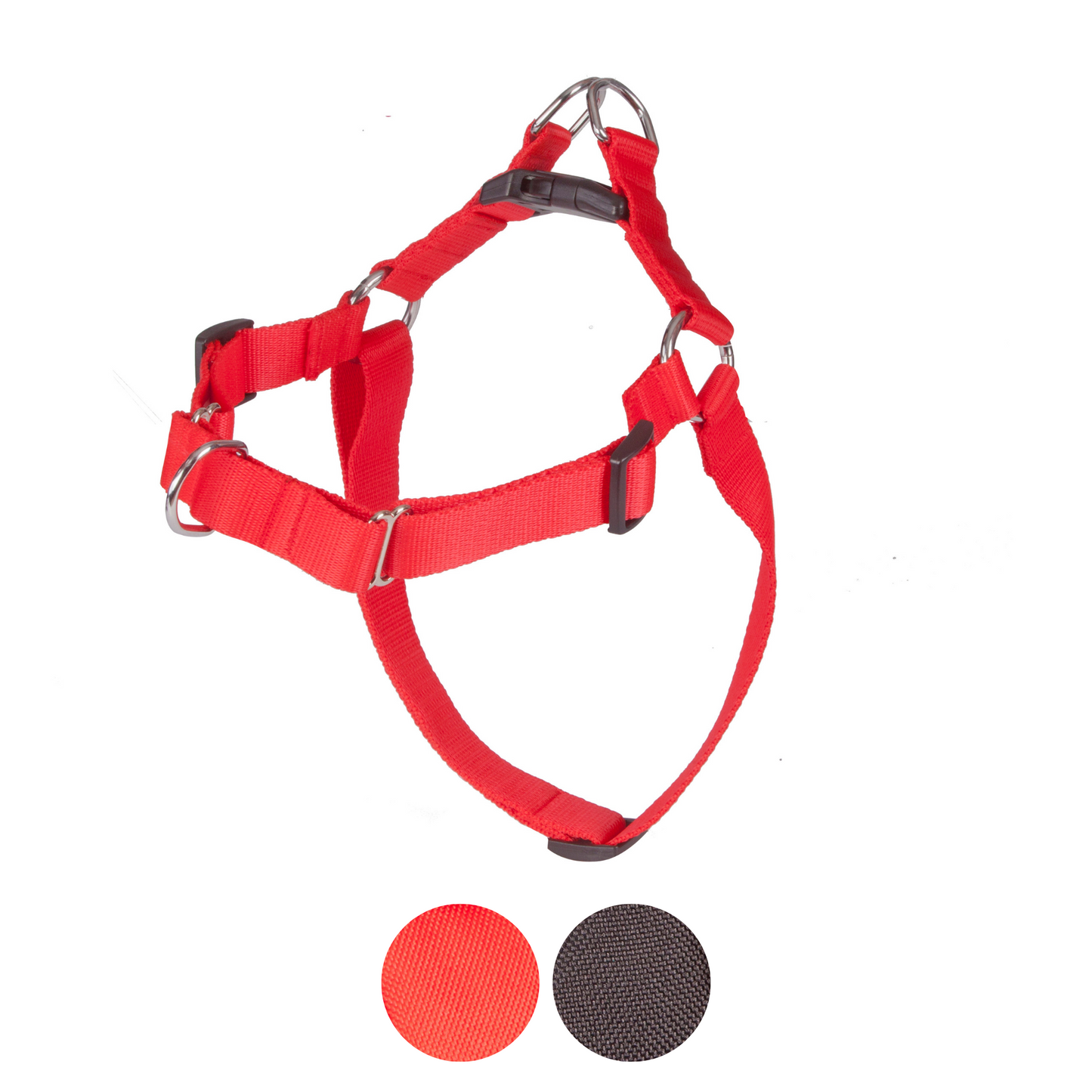 "NO PULL" harness, black, red