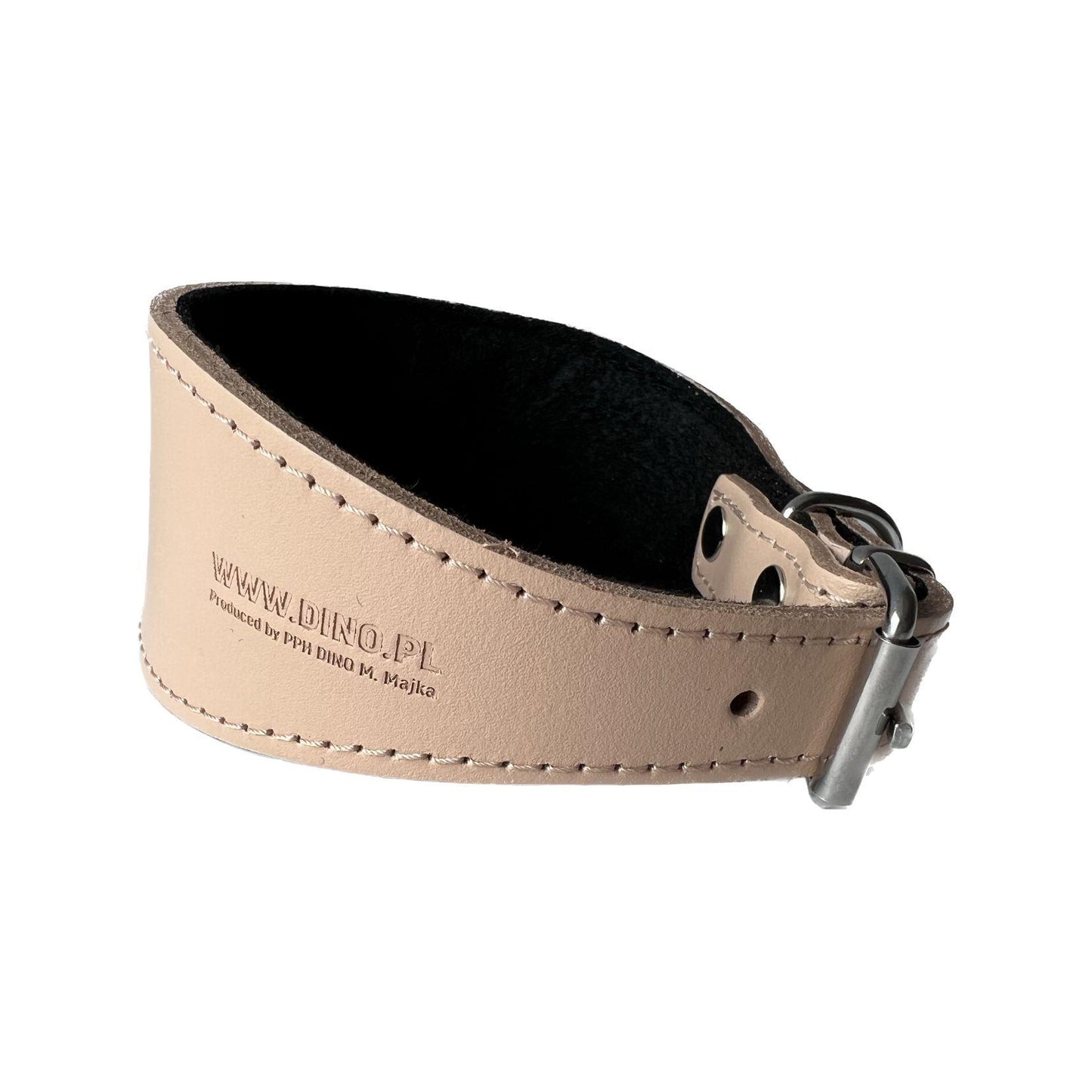 "CHART" Leder Halsband für Windhund Greyhound beige