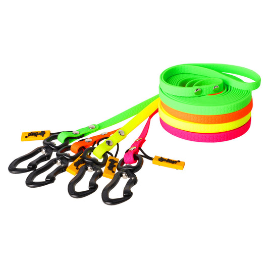 Traílla de adiestramiento de neón, 1 cm de ancho, patrón de panal