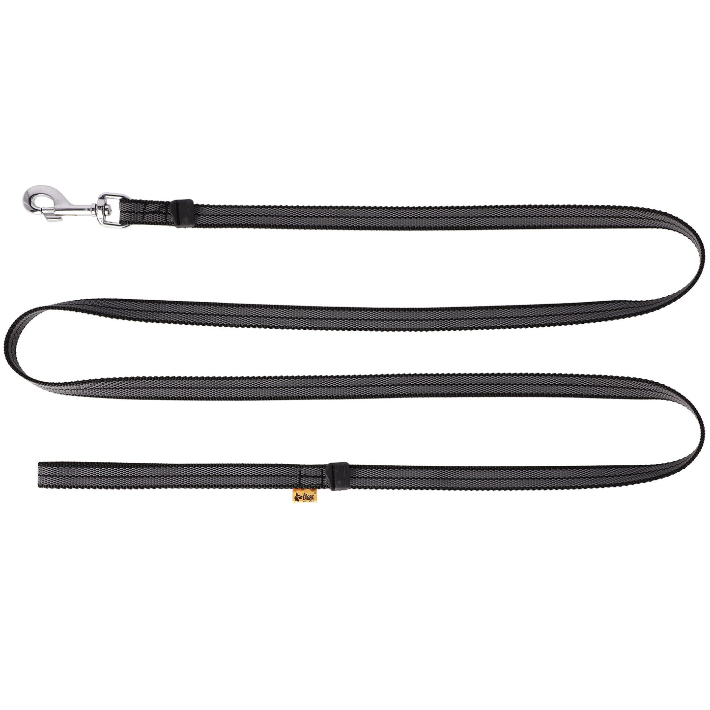 Rubberized leash with handle 120/230cm black