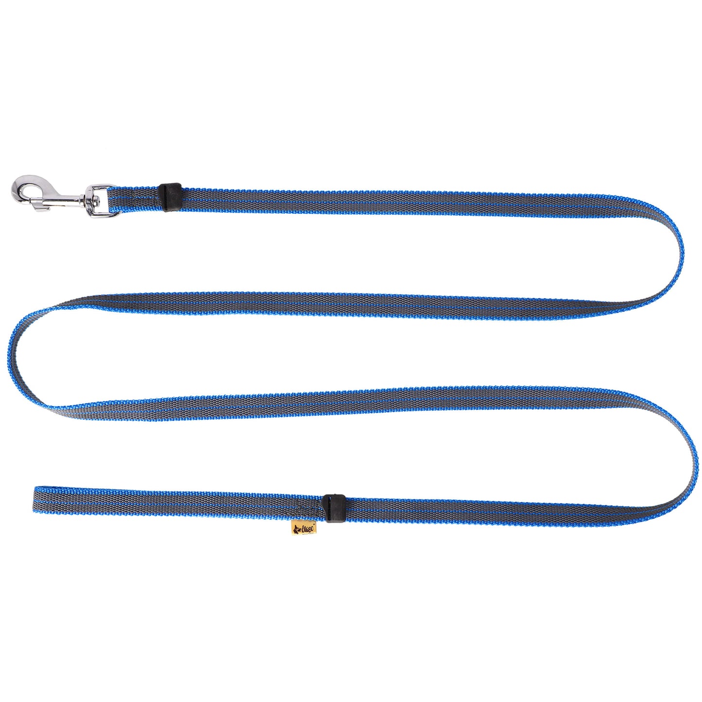 Rubberized leash with handle 120/230cm black blue